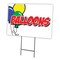 Signmission Balloons Yard Sign & Stake outdoor plastic coroplast window, C-1216 Balloons C-1216 Balloons - alternate 1
